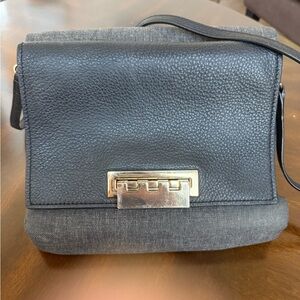 Zac Posen Black Pebble Leather Crossbody Clutch